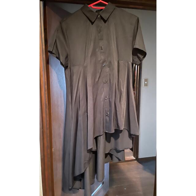アシンメトリーロングシャツ黒