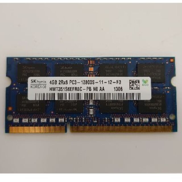 PC3-12800S (DDR3-1600) 4GB SO-DIMM スマホ/家電/カメラのPC/タブレット(PCパーツ)の商品写真