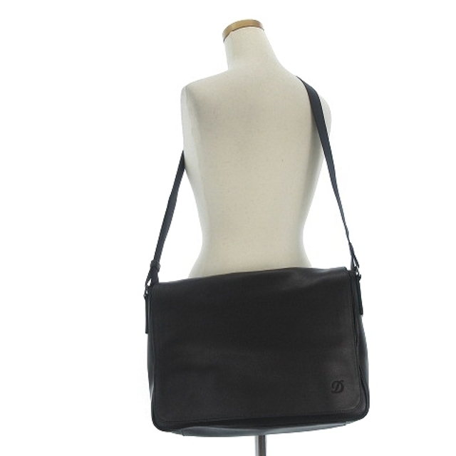 S.T. Dupont(エステーデュポン)のエステーデュポン 美品 ショルダーバッグ メッセンジャー レザー 黒 ■SM0 メンズのバッグ(ショルダーバッグ)の商品写真