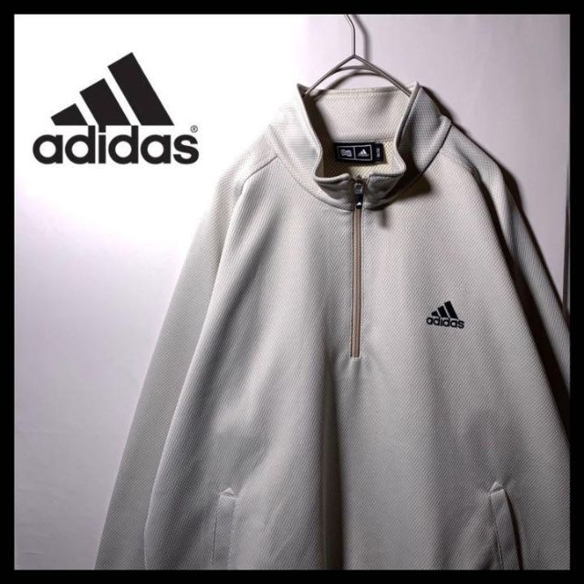 00s  adidas ハーフジップ トラックジャケット ジャージ ベージュ