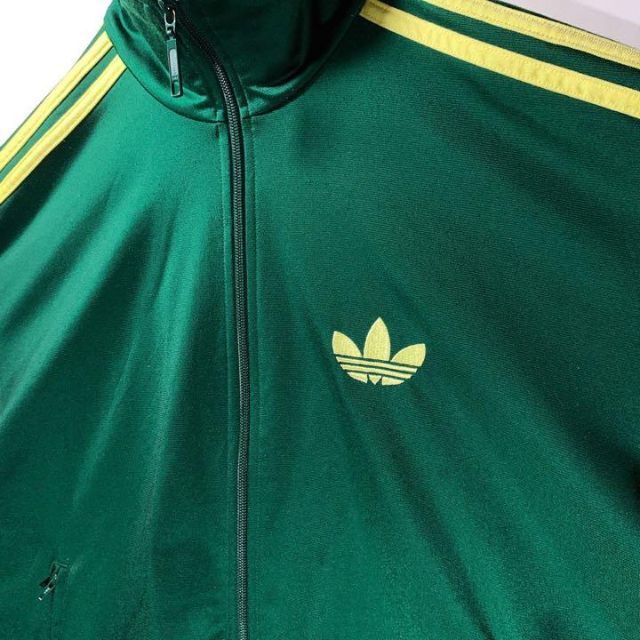 adidas   s 古着 adidas トラックジャケット ジャージ 緑黄色 小松菜