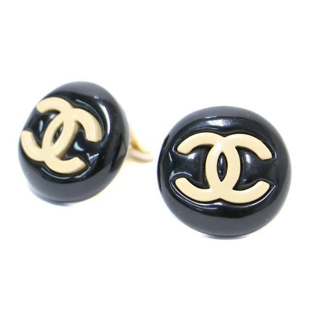 ファッション シャネル CHANEL CHANEL イヤリング 【レディース】【中古】【RL013】 普段使い シンプル おしゃれ VINTAGE  95A バイカラー ココマーク 円形 黒 ベージュ ブラック アクセサリー ジュエリー イヤリング