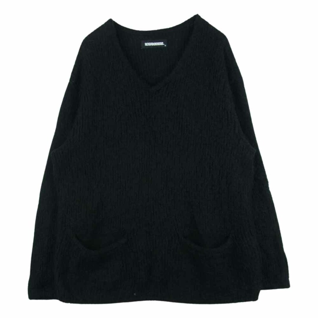 NEIGHBORHOOD ネイバーフッド 20AW 202FUNH-KNM04 MOHAIR NA-KNIT LS モヘヤ混 Vネック ニット 中国製 ブラック系 L