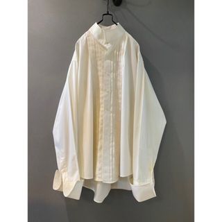 古着 ビンテージ 80s 白 オーバーサイズ ドレス 長袖 シャツ カフス 美品(シャツ/ブラウス(長袖/七分))