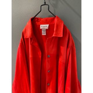 古着 ビンテージ 80s 長袖 シャツ 赤 レッド ネイティブ 鉄 シャツ 美品