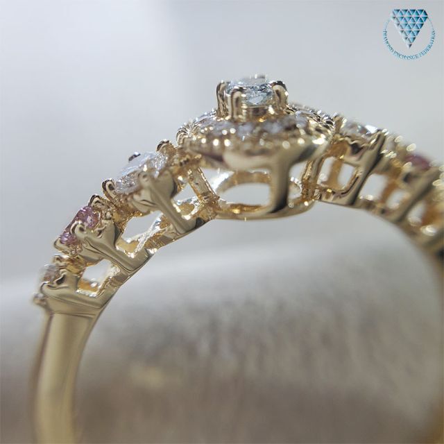 メイン 0.040 ct FLGB VVS2 天然 ブルー ダイヤ リング レディースのアクセサリー(リング(指輪))の商品写真