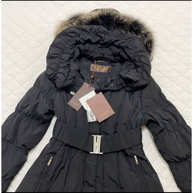 人気新品入荷 美品 BALMAIN バルマン ダウンコート フォックスファー