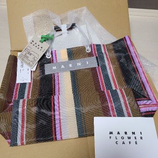 マルニ(Marni)の　マルニカフェ　MARNI　　ストライプバック　新作　新色(トートバッグ)