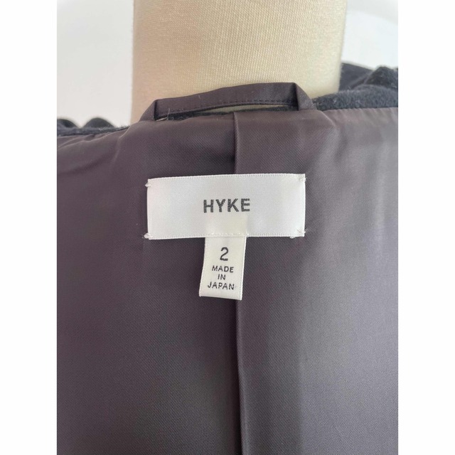 HYKE(ハイク)の美品！格安！HYKE ハイク フーデッド ロングコート ウール カシミヤ レディースのジャケット/アウター(ロングコート)の商品写真