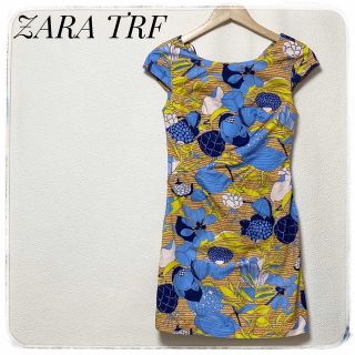 ザラ(ZARA)のレトロ感✨ZARA TRFザラトラファ✨ワンピース ミニ丈 タイト 花柄  XS(ミニワンピース)