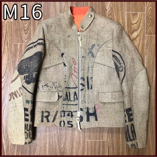 エムシックスティーン(M16)のM16 エムシックスティーン ライダースジャケット 麻 ジャケット メンズ M(ライダースジャケット)