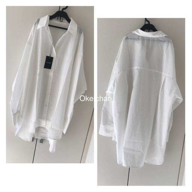 w closet(ダブルクローゼット)のきいさん専用☆袖ボタン開きデザインシャツ　シロ レディースのトップス(シャツ/ブラウス(長袖/七分))の商品写真