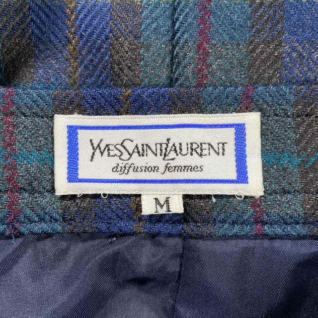 Saint Laurent(サンローラン)のYves Saint Laurent チェック スカート ブラックウォッチ M レディースのスカート(ひざ丈スカート)の商品写真