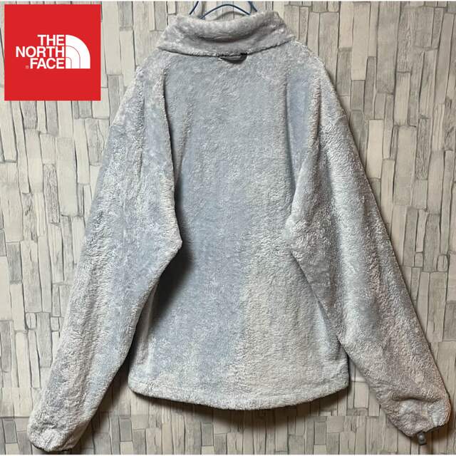 THE NORTH FACE(ザノースフェイス)のノースフェイス フリース ボア 水色 スカイブルー刺繍ロゴ 起毛 希少色 ジップ レディースのジャケット/アウター(ブルゾン)の商品写真