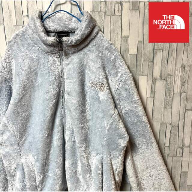 THE NORTH FACE(ザノースフェイス)のノースフェイス フリース ボア 水色 スカイブルー刺繍ロゴ 起毛 希少色 ジップ レディースのジャケット/アウター(ブルゾン)の商品写真