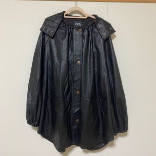 ザラ(ZARA)のZARA レザージャケット フード付き 合皮　M(その他)