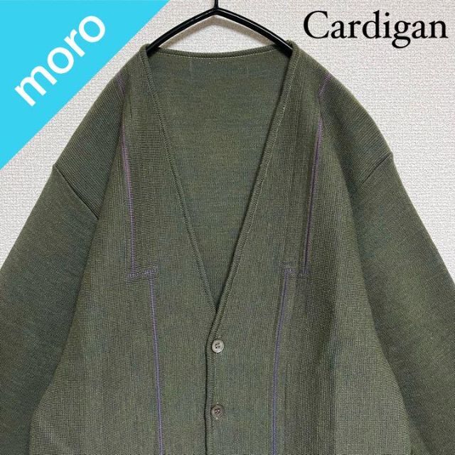 No.528 VINTAGE ヴィンテージ 古着 カーディガン ニット カーキ | フリマアプリ ラクマ