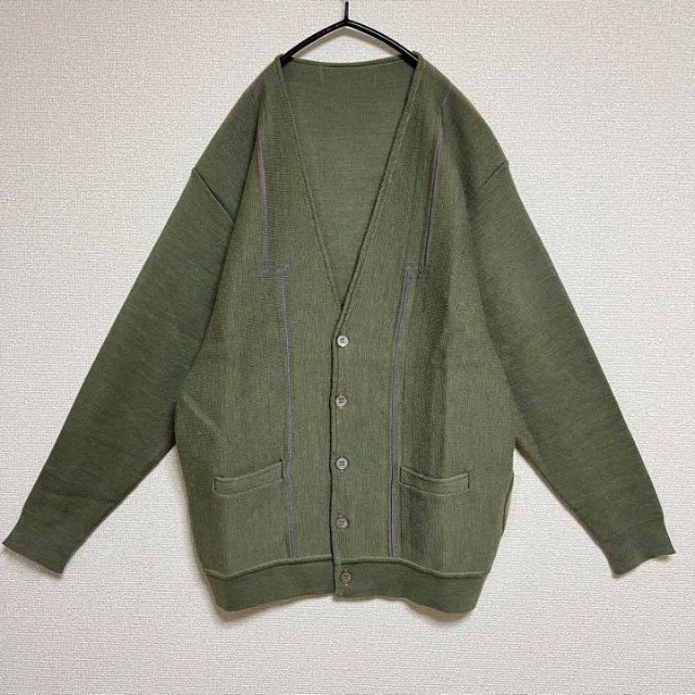 No.528 VINTAGE ヴィンテージ 古着 カーディガン ニット カーキ