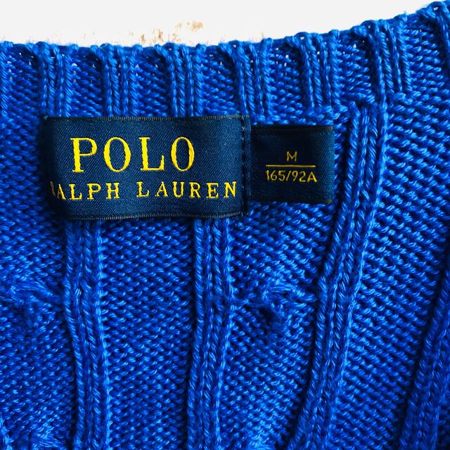 POLO RALPH LAUREN(ポロラルフローレン)の【大人気】ポロラルフローレン ニット　セーター サイズM　 ブルー 刺繍ロゴ レディースのトップス(ニット/セーター)の商品写真