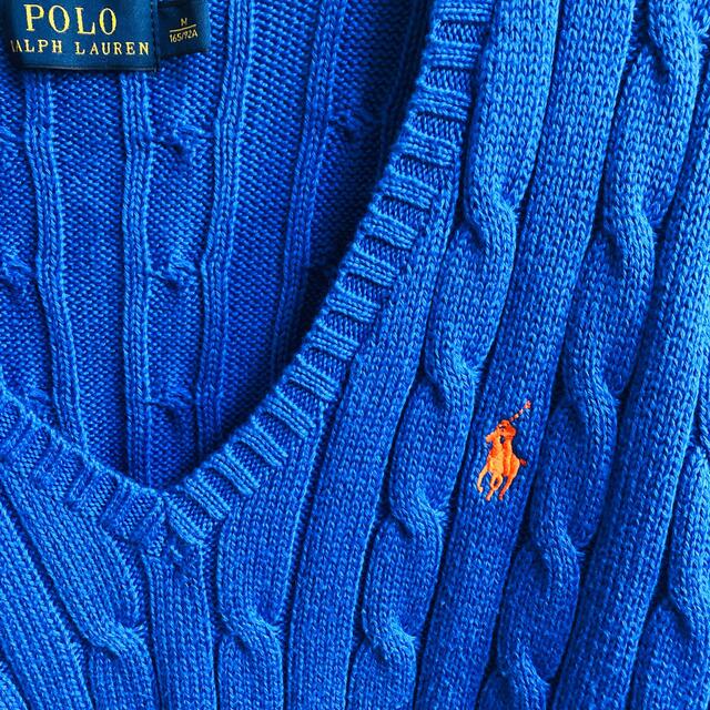 POLO RALPH LAUREN(ポロラルフローレン)の【大人気】ポロラルフローレン ニット　セーター サイズM　 ブルー 刺繍ロゴ レディースのトップス(ニット/セーター)の商品写真