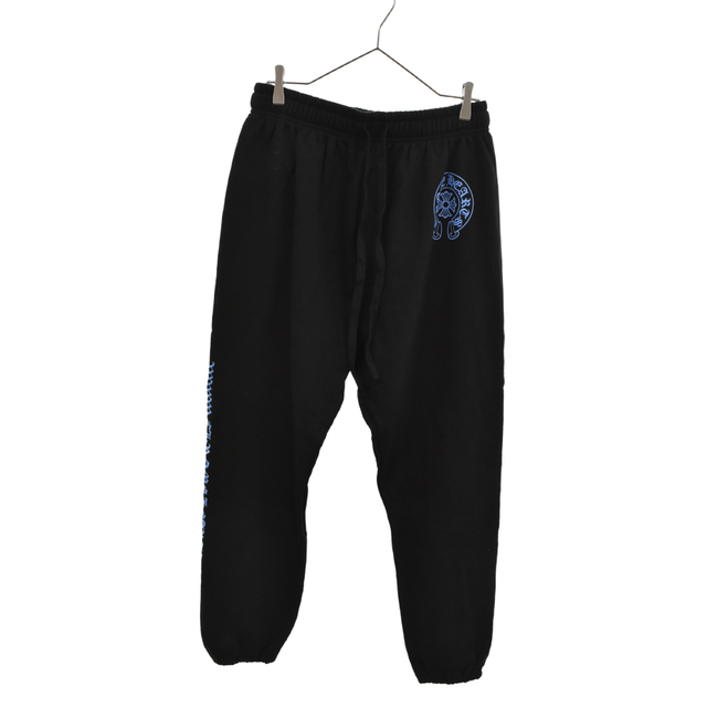 CHROME HEARTS クロムハーツ Blue Horseshoe Sweat Pants オンライン限定 ブルーホースシュープリントスウェットパンツ ブラック/ブルー755センチ裾幅