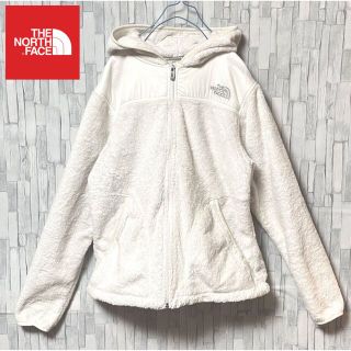 ザノースフェイス(THE NORTH FACE)のノースフェイス フリース ボア 白ホワイト フード刺繍ロゴ 起毛 希少色 ジップ(ブルゾン)