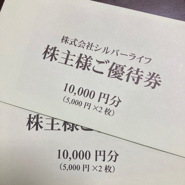 チケットシルバーライフ　株主優待　20000円分