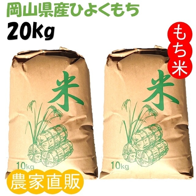 食品/飲料/酒新米 もち米 令和5年産 農家直送 お米 ひよくもち (20kg)