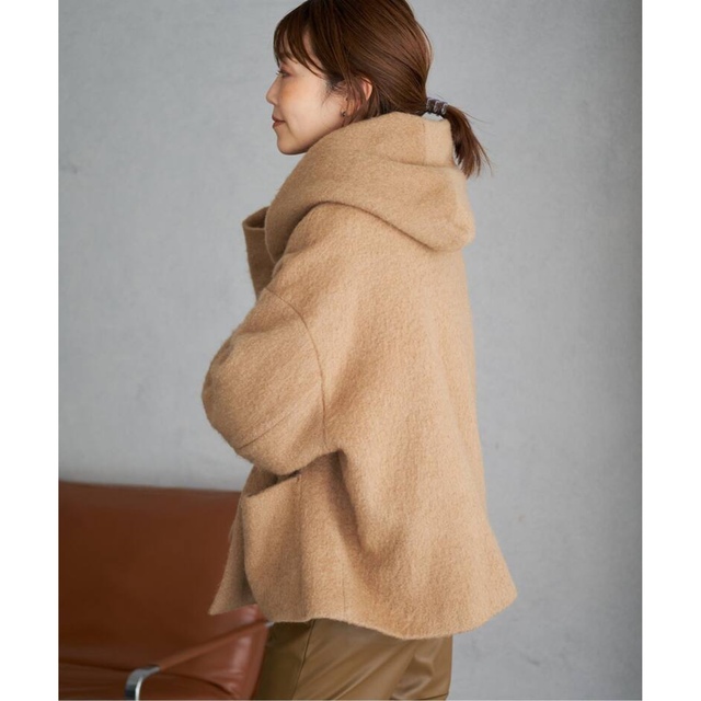 Plage(プラージュ)の11/3まで出品　plage Shaggy Hoodie コート　キャメル 36 レディースのジャケット/アウター(その他)の商品写真