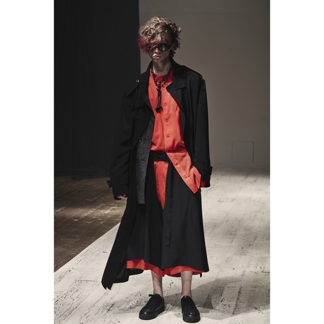 Yohji Yamamoto - Yohji Yamamoto 真紅ノーカラーシャツの通販 by