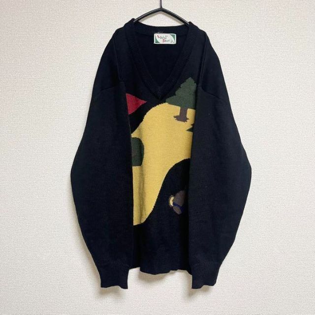 No.543 VINTAGE ヴィンテージ 古着 ニット 総柄ニット ゴルフ柄