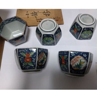 【箱付き新品】有田焼　小鉢5個セット　祥楽作　献上古伊万里　六角小付揃(食器)