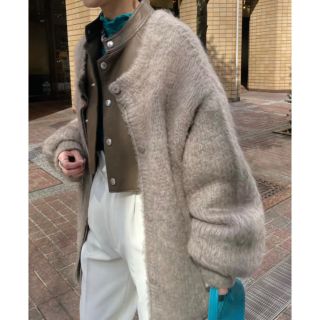 アメリヴィンテージ 2WAY MOHAIR SHAGGY KNIT  グレージュ