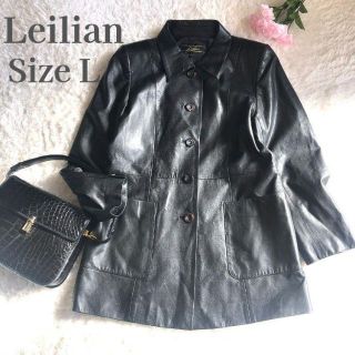 レリアン(leilian)のレリアン　ラムスキン　羊革　レザーコート　ジャケット　ブラック　黒　L(その他)