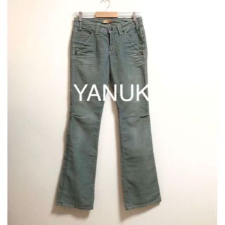 ヤヌーク(YANUK)のYANUK  ヤヌーク　パンツ　ブーツカット　コーデュロイ　希少　グリーン　26(デニム/ジーンズ)