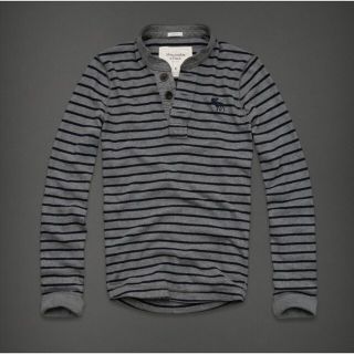 アバクロンビーアンドフィッチ(Abercrombie&Fitch)の★アバクロ★newタグ付 A & Fitch ヘンリーネック(Tシャツ/カットソー(七分/長袖))