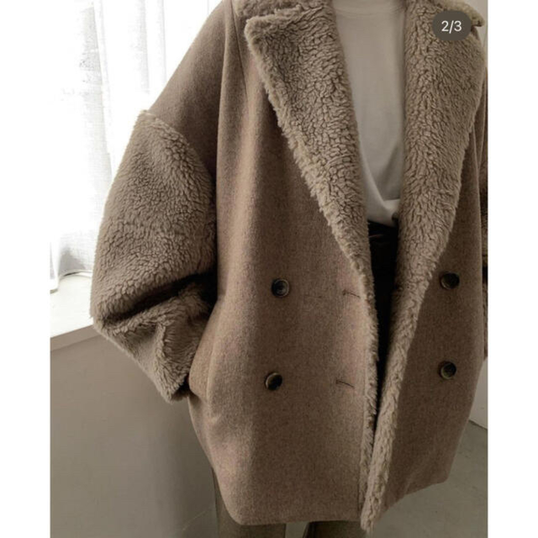 CLANE(クラネ)のCLANE BOA COMBINATION COCOON P COAT レディースのジャケット/アウター(ピーコート)の商品写真