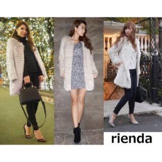 リエンダ(rienda)の美品  rienda ノーカラーファーコート(毛皮/ファーコート)