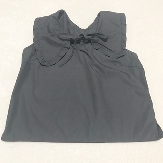 クリア(clear)の襟　シャツ　黒　ブラック　襟シャツ(シャツ/ブラウス(半袖/袖なし))