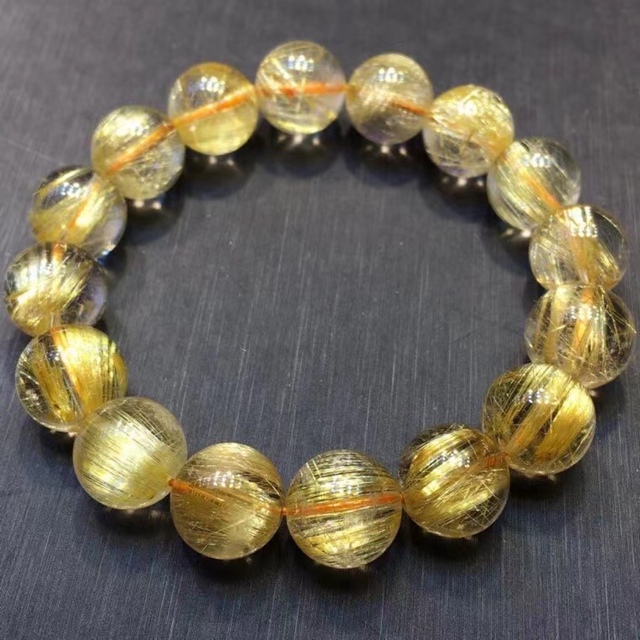 春新作の ⭐︎【天然】タイチンルチルクオーツ 13mm ブレスレット