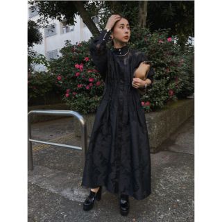 アメリヴィンテージ(Ameri VINTAGE)のUND SHEER JACQUARD TUCK DRESS(ロングワンピース/マキシワンピース)