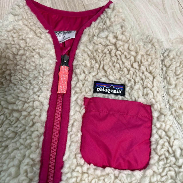 patagonia(パタゴニア)のパタゴニア 美品 レトロX ピンク 3T キッズ/ベビー/マタニティのキッズ服女の子用(90cm~)(ジャケット/上着)の商品写真