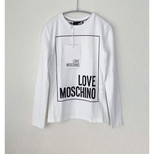 【新品】MOSCHINO モスキーノ  ロゴ ホワイト 長袖Tシャツ