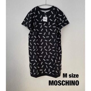 モスキーノ(MOSCHINO)の【新品】MOSCHINO モスキーノ  ロゴ 半袖 スウェットワンピース(ひざ丈ワンピース)