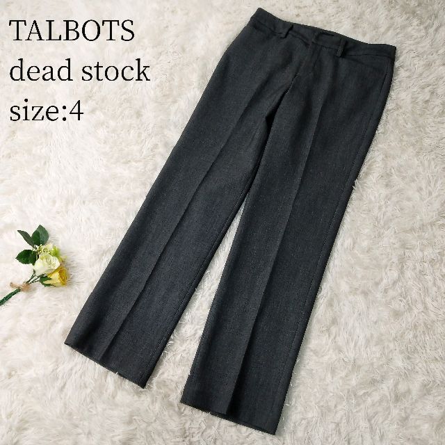 TALBOTS(タルボット)の未使用品★TALBOT スラックスパンツ ノータック サイズ4 グレー レディースのパンツ(その他)の商品写真