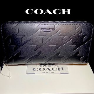 コーチ(COACH)の贈り物にも☆コーチ 財布 ハウンドトゥース 烏格子 メンズレディス(長財布)