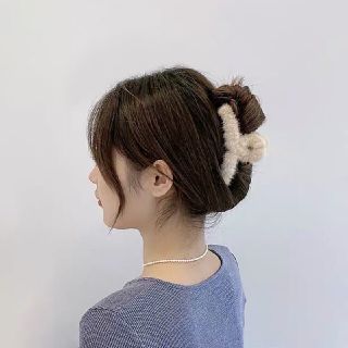 ヘアクリップ‪‪❤︎‬バンズクリップ＊もこもこ＊ふわふわ＊2点セット＊可愛い(バレッタ/ヘアクリップ)