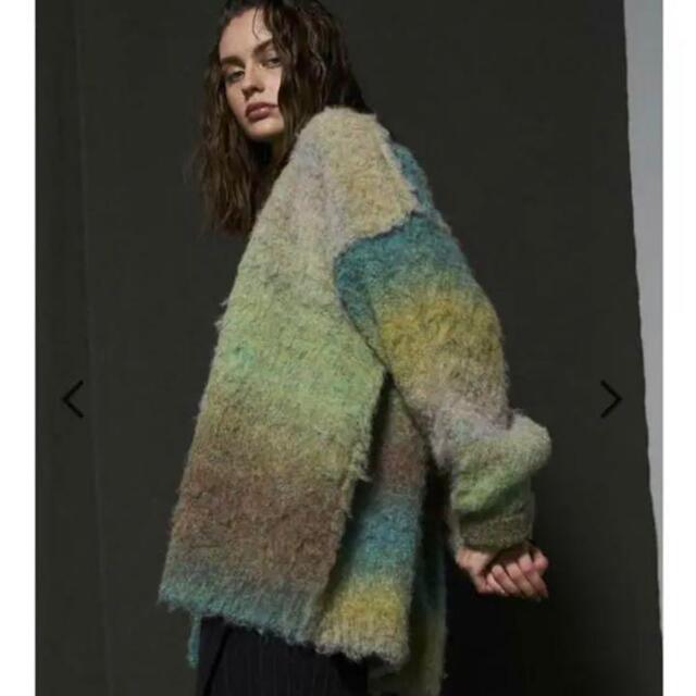 NEW限定品】 MAISON グラデーションループシャギーニットカーディガン