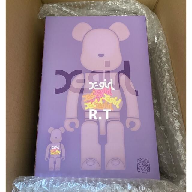 その他BE@RBRICK X-girl CLEAR PURPLE 100% 400%