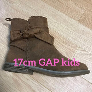 ギャップキッズ(GAP Kids)のGAPのブーツ　茶色　新品　17cm リボン付き　女の子用(ブーツ)